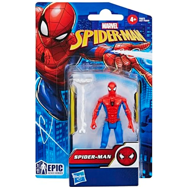 Marvel Spider-Man, klassischer Actionfigur in rot/blau, 10 cm mit Zubehör und mehreren Gelenkpunkten – Bild 3
