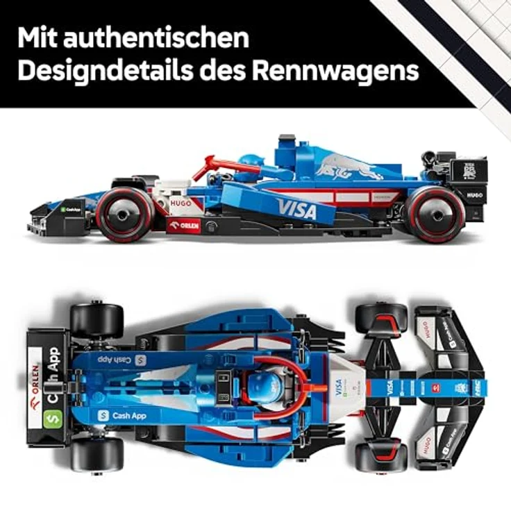 LEGO Speed Champions 77246 Visa Cash App RB VCARB 01 F1 Rennauto, detailliertes Modellauto mit Minifigur, ideale Geschenkidee zum Vatertag für Formel 1 Fans – Bild 5