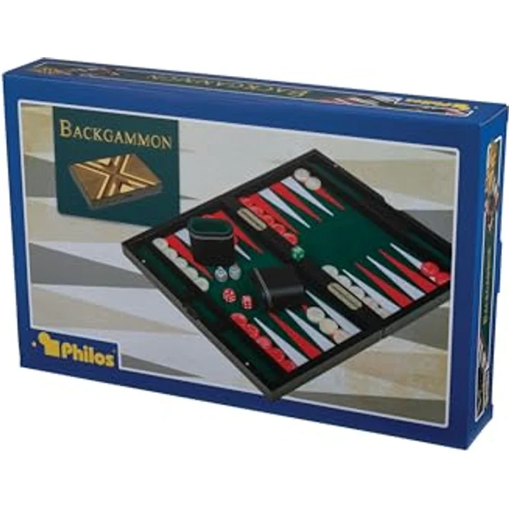 Philos Backgammon Psara, mittel, klassisches Brettspiel für 2 Personen, Deutsch – Bild 8