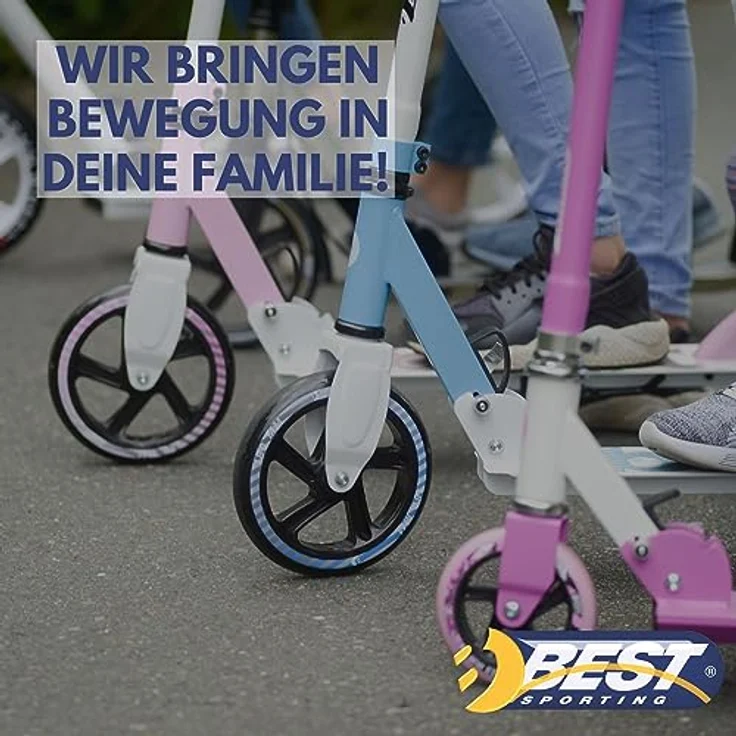 Best Sporting VINTAGE Klapp-Scooter, 230er und 180er Rollen, höhenverstellbar, matt pink, für Erwachsene – Bild 6