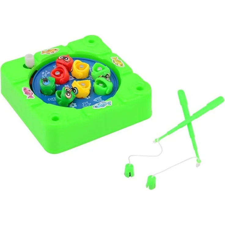 Johntoy Woncable Magnetic Fish Game, Angelspiel für 1-2 Spieler ab 3 Jahren mit magnetischen Ruten
