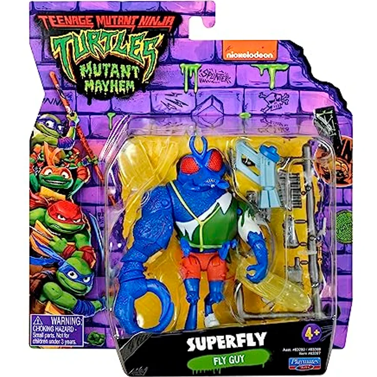 TEENAGE MUTANT NINJA Teenage Mutant Ninja Turtles Superfly Basic Figure, 4-Zoll Sammelfigur mit 10 Artikulationspunkten und Zubehör – Bild 2