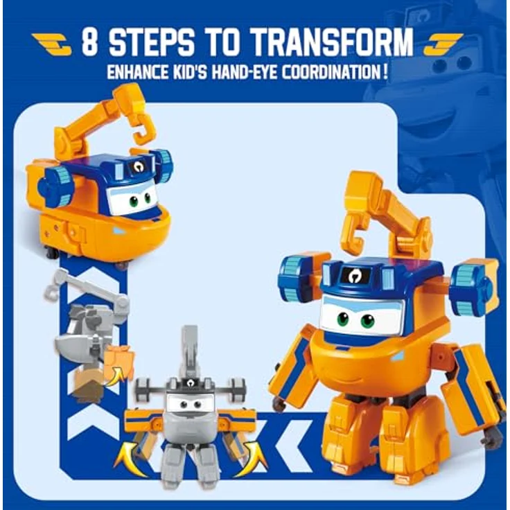 Super Wings Supercharged Marty, 12,7 cm Transformations-Flugzeug und Roboterfigur, orange, für Kinder ab 3 Jahren – Bild 3