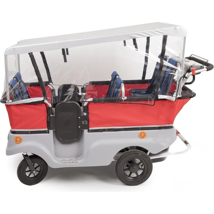 Winther Zwillings-Kombikinderwagen E-Turtle Regenschutz, praktisch für 6 Kinder, Schutz vor leichtem Regen und Spritzwasser
