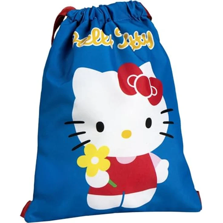 Cerda Turnbeutel Hello Kitty, leichter Polyester-Sportbeutel mit Rückengurten, ideal für Sport, Schule und Freizeit – Bild 1