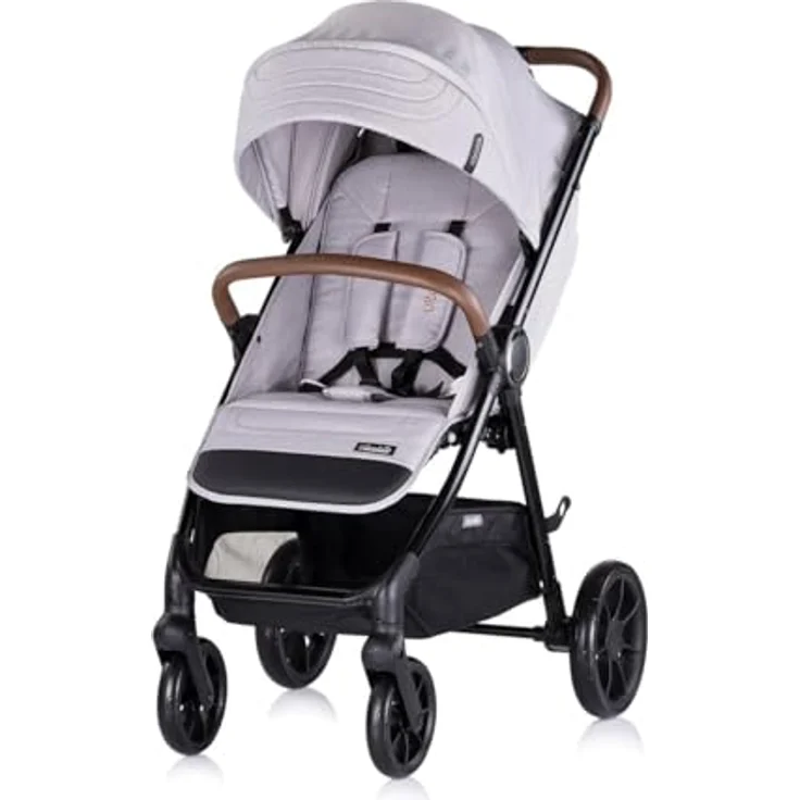 Chipolino Kinderwagen Ultera Buggy klappbar Korb Federung Hinterradbremse Gurt, grau – Bild 2