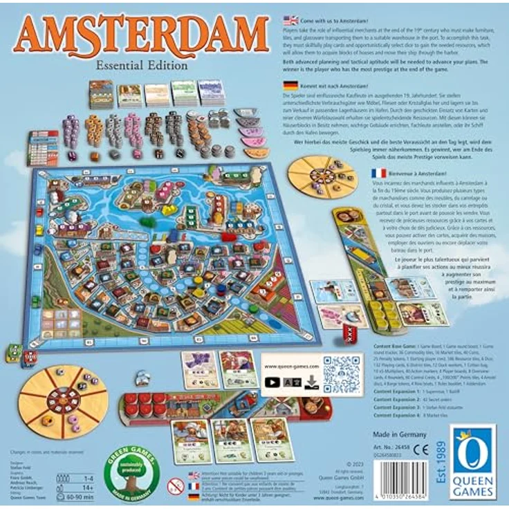 Queen Games - 26458 - Amsterdam Essential DE/US/FR, Brettspiel mit einflussreichen Kaufleuten und strategischer Ressourcenverwaltung – Bild 3