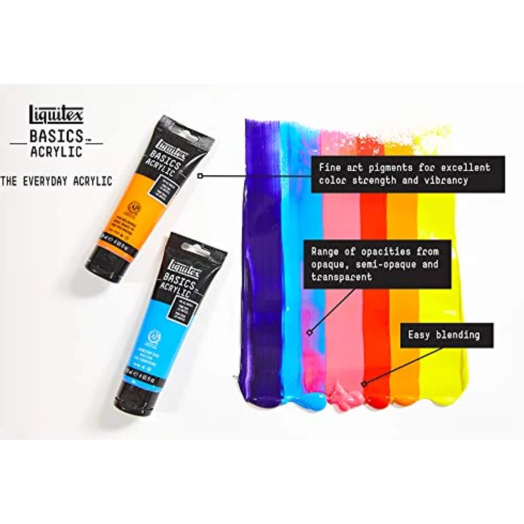 Liquitex Basics 1046230 Acrylfarbe, monopigmentierte Künstlerpigmente, lichtecht, mittlere Viskosität, Archivqualität, seidenglänzender Finish, kupfer, 118ml Tube – Bild 3