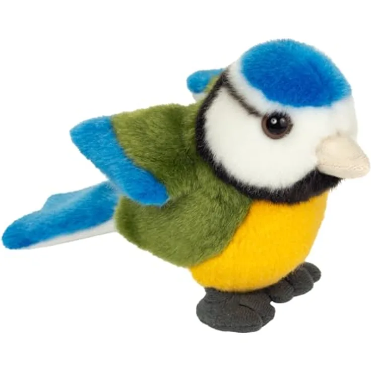 Hermann Teddy Teddy Hermann 94174 Blaumeise 12 cm, Kuscheltier, Plüschtier mit recycelter Füllung, naturgetreues Design, umweltfreundliche Materialien, waschbar bei 30 Grad