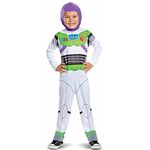 Disney Official Classic Buzz Lightyear Costume Kids, Buzz lightyear Dress Up Onesie, toy Story Dress Up costume Fancy dress, costumes for Boys XS