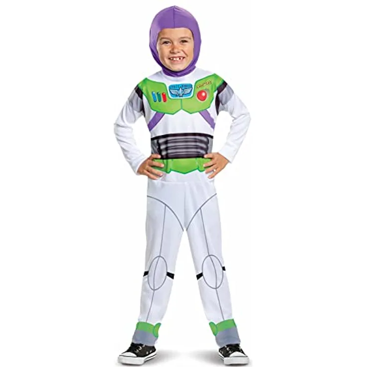 Disney Official Classic Buzz Lightyear Costume Kids, Buzz Lightyear Dress Up Onesie, Toy Story Dress Up Costume Fancy Dress, Costumes for Boys S