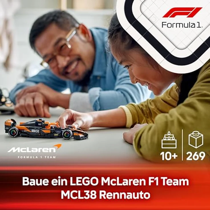 LEGO Speed Champions 77251 McLaren F1® Team MCL38, Bausatz für Formel 1 Rennauto mit 1 Minifigur, 269 Teile, Mehrfarbig – Bild 3