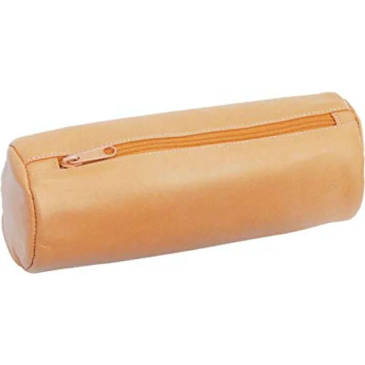 Alassio 43017 - Schlamperrolle XXL aus echtem Leder, Stiftetui Natur, Schlamper ca. 22 x 9 cm, Schlampermäppchen rund, Etui für Schreibgeräte, Faulenzerrolle groß