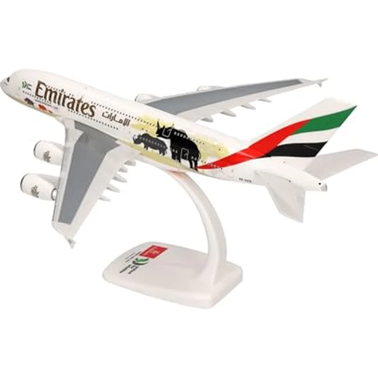 herpa 612180 – Airbus A380, Emirates „United for Wildlife“, Wings, Modell Flugzeug mit Standfuß, Flieger, Modellbau, Miniaturmodelle, Sammlerstück, Kunststoff, Snap Fit - Maßstab 1:250 – Bild 6