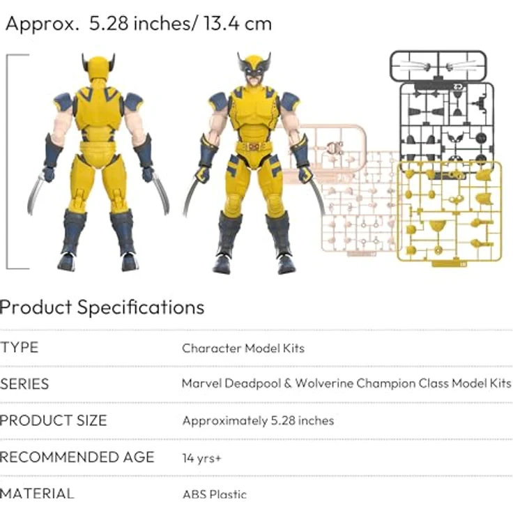 Blokees Marvel Heroes Champion Class 05 Wolverine, detaillierte Sammelfigur, gelenkter Modellbausatz, 15 cm Höhe, aus hochwertigem PVC, mehrfarbig – Bild 11