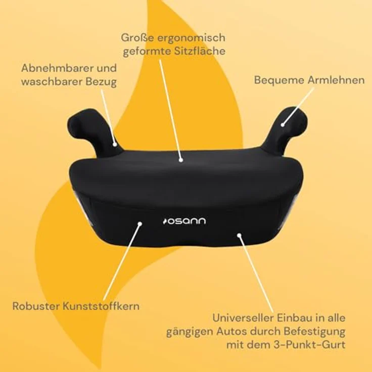 Osann Boost, Kindersitzerhöhung i-Size, ergonomische Sitzfläche, Armlehnen, für Kinder von 135 bis 150 cm – Bild 2