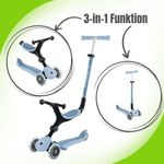 Globber GLOBBER GO-UP Active Lights ECO 3in1, Kinderfahrzeug mit Trolley-Modus, höhenverstellbare Lenkstange, batterielose LED-Vorderräder, recycelte Materialien