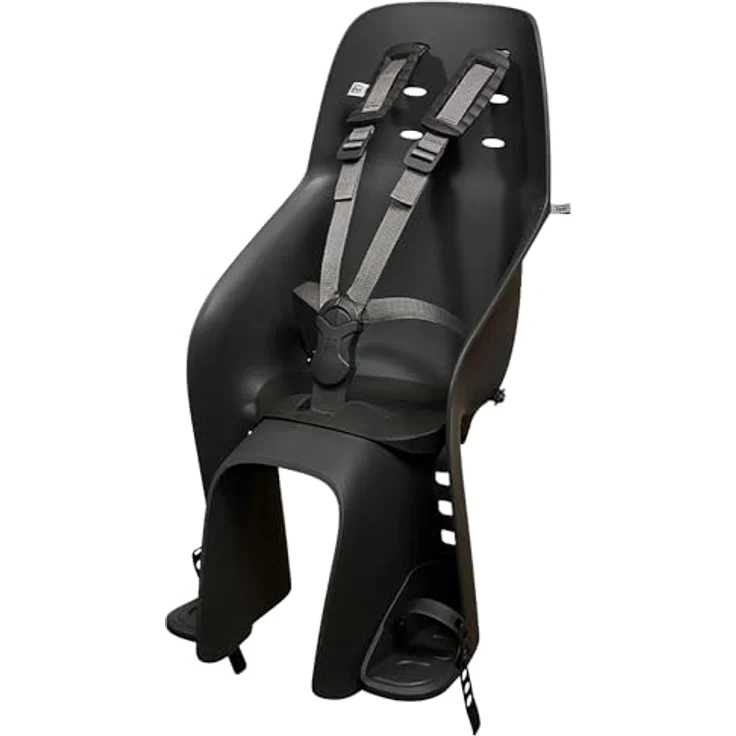 Urban iki U-me Easyfix Fahrradsitz, Heckmontage für Gepäckträger, TÜV-geprüft, für Kinder bis 22 kg, Schwarz/Schwarz – Bild 1