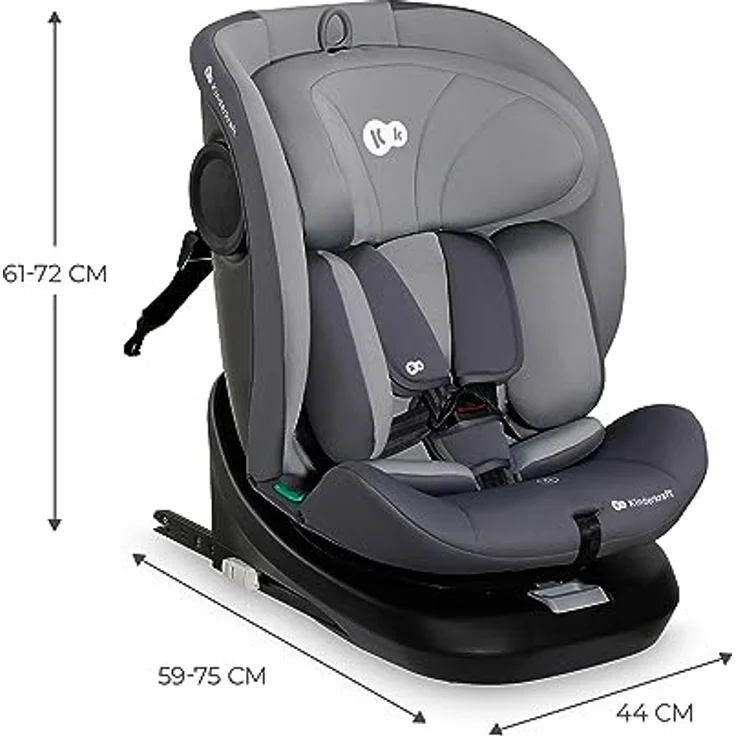 Kinderkraft i-GROW i-Size Reboarder-Kindersitz, drehbar ab Geburt bis 12 Jahre (40-150 cm), mit Sitzverkleinerer, Isofix-Basis & Top Tether - Grey – Bild 9
