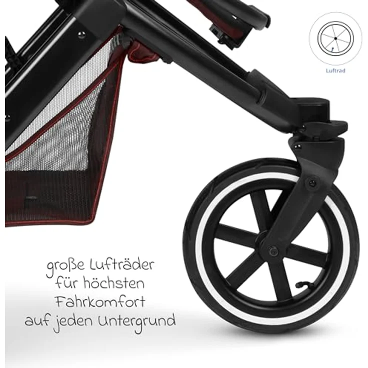 ABC Design Sportbuggy Salsa 5 Run, Robuster Jogger mit Luftreifen und großem Sonnendach, Coal – Bild 10