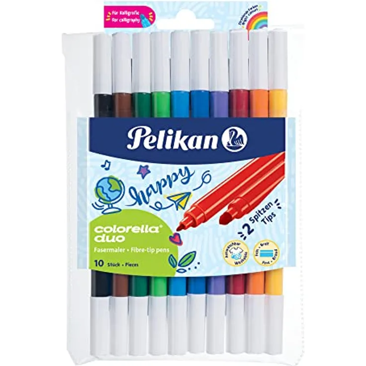 Pelikan 973172 Fasermaler Colorella Duo, 1 Set, 10-farbig
