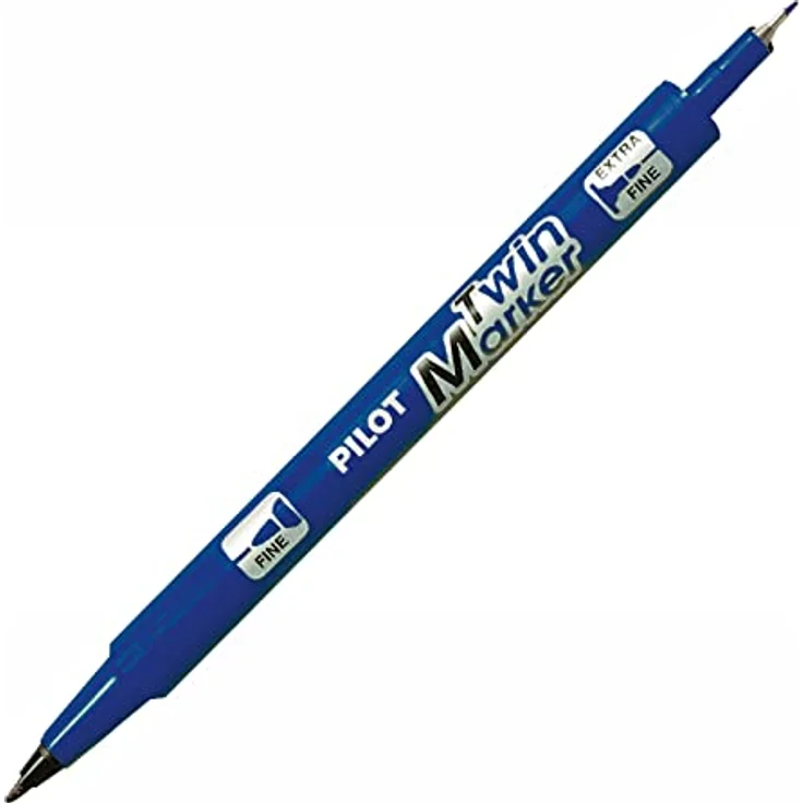 Pilot Pen Permanentmarker Twin-Marker fein BEGREEN, xylolfreie Tinte, wasserfest, 2 Rundspitzen, 0,3&0,5 mm, blau – Bild 4