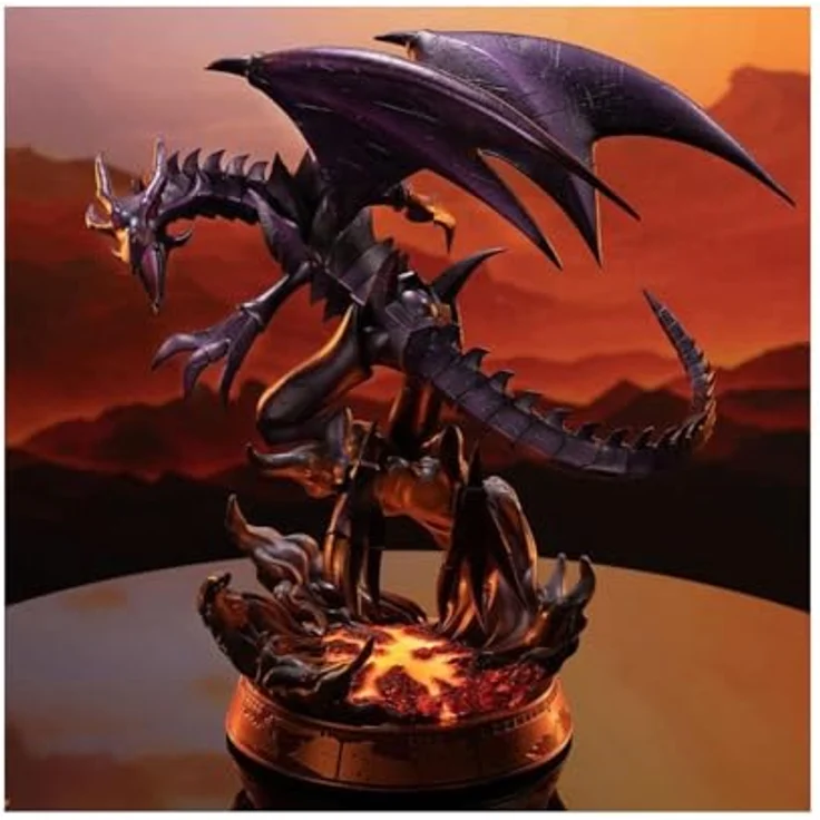 First 4 Figures Yu-Gi-Oh! PVC Statue Red-Eyes B. Dragon, 33 cm, lila Farbvariante mit hochdetaillierter Lava-Basis – Bild 5