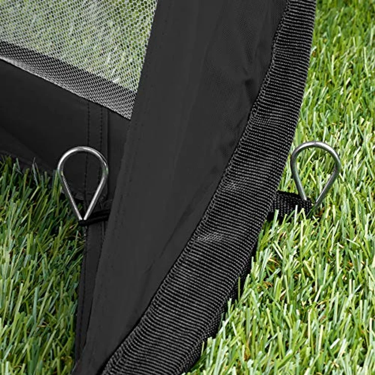 tectake 2er Set Fußballtore, Mini Pop-Up selbstentfaltend, für Kinder & Erwachsene, Tor für den Garten, inkl. Tragetasche (Schwarz | Nr. 403113) – Bild 4
