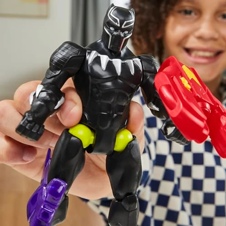 AVENGERS MixMashers Marvel Black Panther Mix-and-Match Action-Figur mit Powerkick-Teil und Iron Man Repulsor, lilafarben – Bild 2