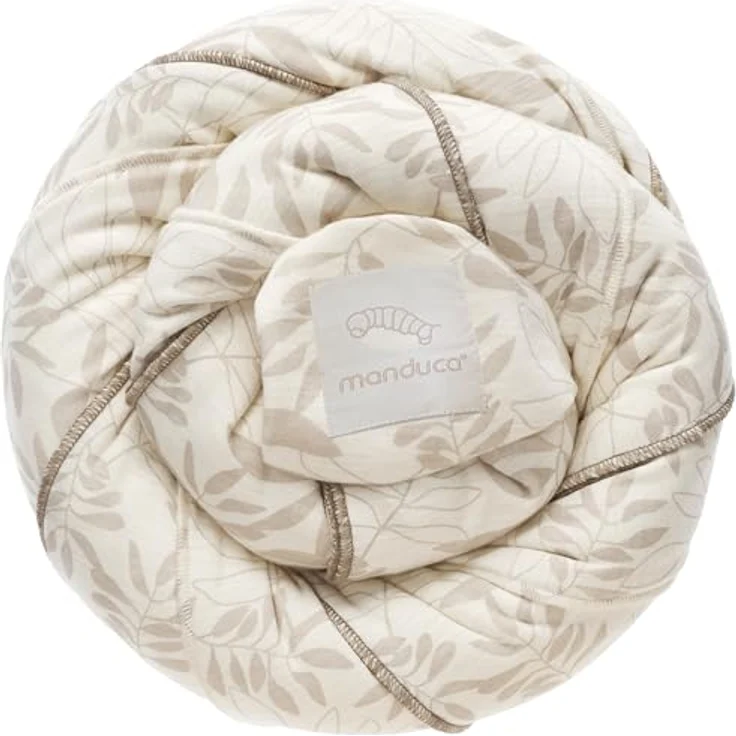 manduca Sling, elastisches Babytragetuch aus 100% Bio-Baumwolle für Neugeborene ab 3,5 kg bis 15 kg, Einheitsgröße, Farbe: Vanilla – Bild 1