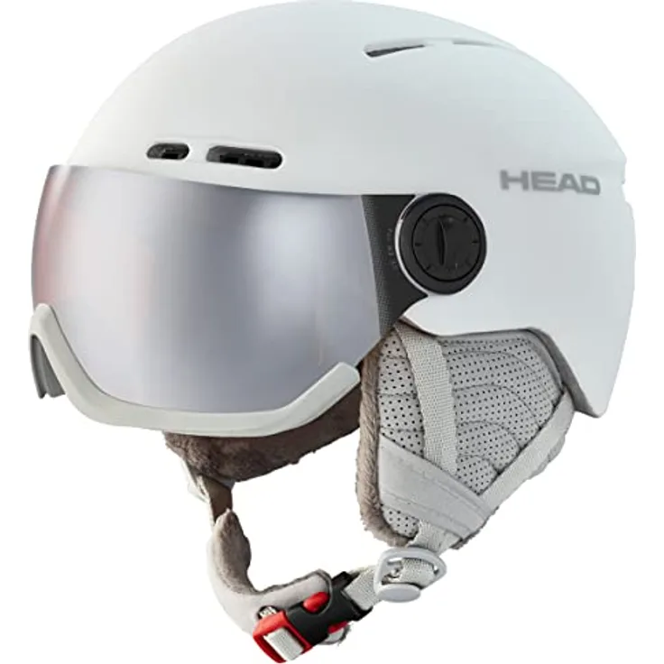 HEAD QUEEN Visier Skihelm für Erwachsene, Frauen, White, XS/S
