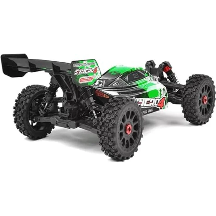 Corally RC Auto Syncro-4 RTR Grün 4WD 1:8 Buggy 3-4S Brushless Power - Ferngesteuertes Auto mit leistungsstarkem Brushless-Motor, Allradantrieb und robustem Aluminiumchassis – Bild 4