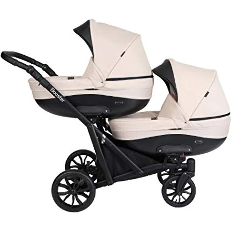 Kunert KUNERT BOOSTER 3in1 2in1 Zwillingskinderwagen Komplettset in Creme, mit TÜV Zertifikat und schwenkbaren Rädern – Bild 2