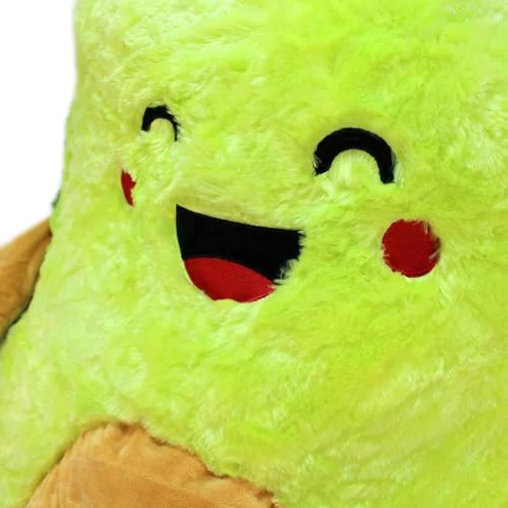 BEMIRO Avocado Kuscheltier XXL – 80 cm Groß, Gestickte Gesichter, Kuschelig Weich, 2 Motive Wählbar (Happy) – Bild 2