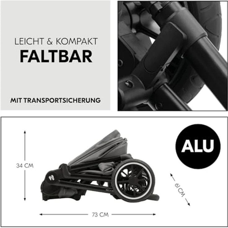 Hauck Kombi-Kinderwagen Move N Care Set - Dark Grey inkl. Gratis Mobilitätsgarantie – Bild 7