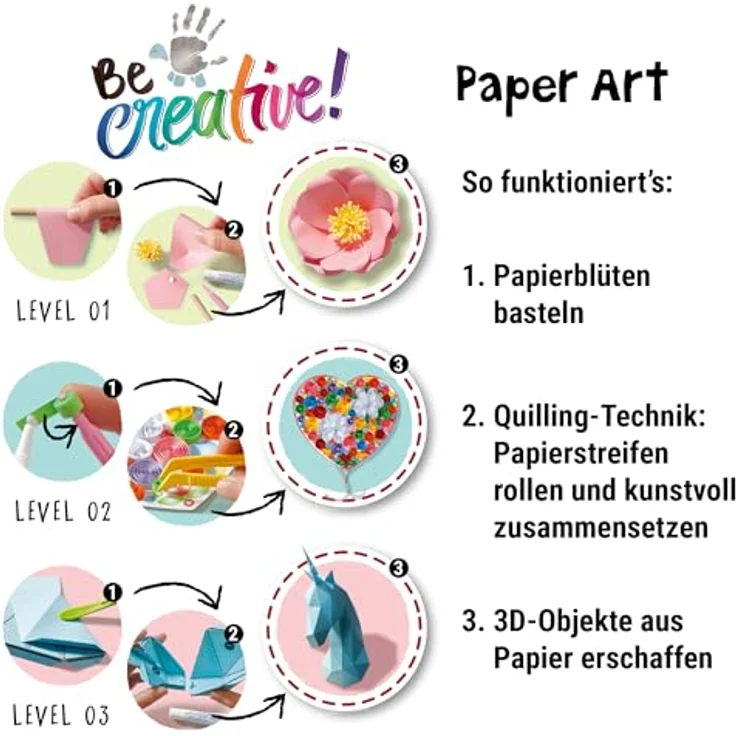 Ravensburger 182368 Be Creative Paper Art, DIY für Kinder ab 8 Jahren – Bild 5