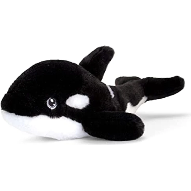 tachi Stofftier Orca schwarz weiß, Plüschtier Schwertwal 33 cm, Kuscheltier Wal weich