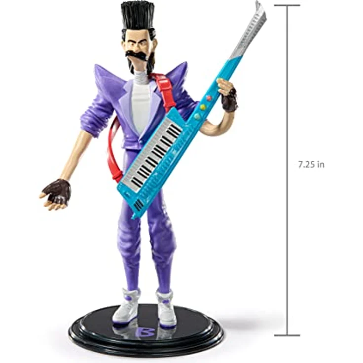 BendyFigs The Noble Collection Minions Balthazar, 19cm Bendable Posable Sammelfigur mit Stand und Mini Sonic Keytar, lizenziertes Merchandise – Bild 5