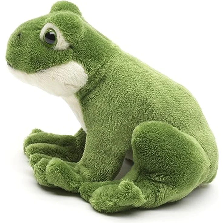 Uni-Toys Grüner Frosch Plushie, 13 cm, Plüsch-Wassertier, hochwertiges Polyester-Obermaterial, 100% recyceltes Füllmaterial – Bild 3