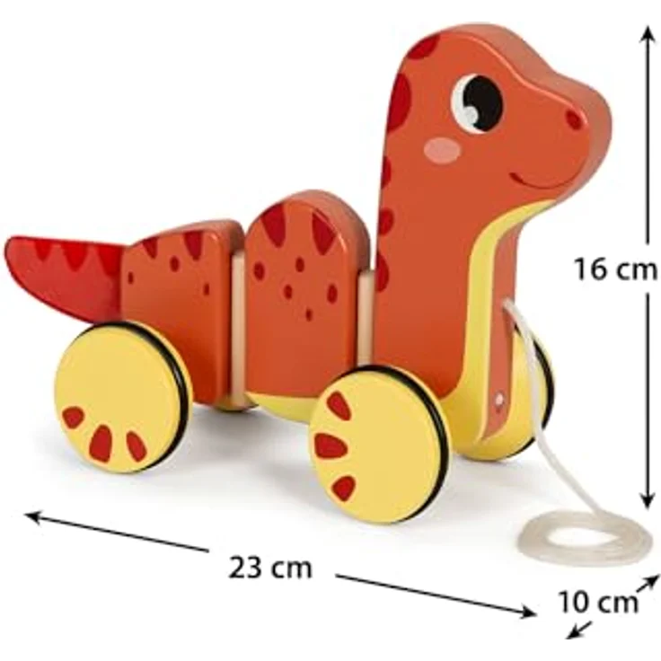 Small Foot Pull-Along Toy "Dino", Babyspielzeug mit niedlichem Dino-Design – Bild 5