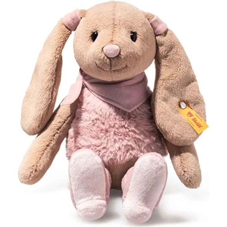 Steiff Hoppie Hase Cowgirl 32cm, Plüschtier mit Cowgirl-Stiefeln im Western Design, waschmaschinenfest, Soft Cuddly Friends