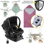 Hauck Drive N Care Set i-Size, Babyschale (40 - 87 cm) mit Isofix Basis, abnehmbaren Verdeck, atmungsaktiv und leicht tragbar