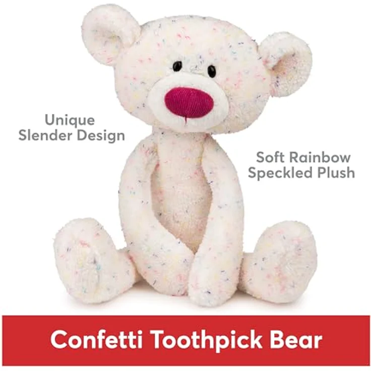 GUND Zahnstocher-Konfetti Teddybär Stofftier ab 1 Jahren Regenbogen 38,1 cm - Kuscheltier mit buntem Punktemuster und Tag-Along-Körper – Bild 2