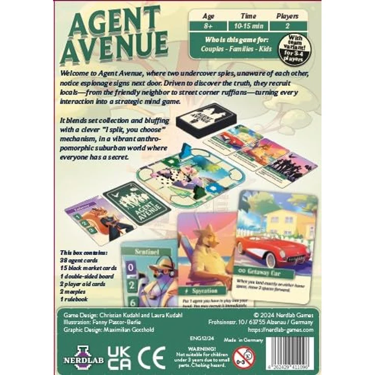 OEM Agent Avenue – Strategie- und Bluff-Kartenspiel für 2 Spieler, Englisch – Bild 3