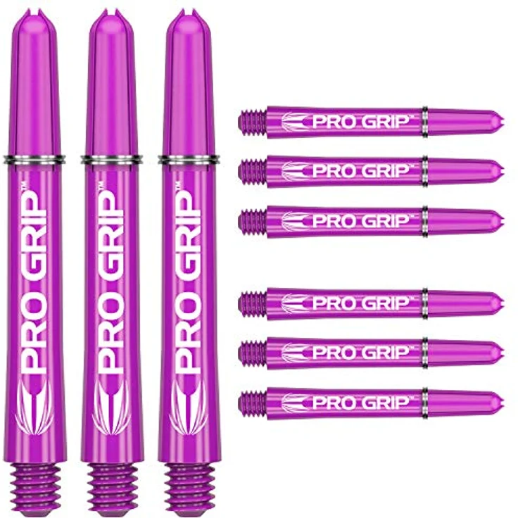 Target Darts Pro Grip Dartschäfte Kurt, lila, 9-teiliges Set mit maximierter Flugstabilität und universal kompatiblen 2BA-Gewinde – Bild 1