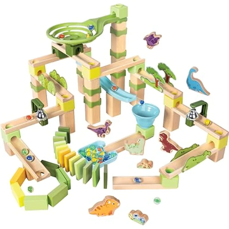 Hape Dino Adventure Kugelbahn Spielzeug, fördert Kreativität und Feinmotorik, bunt