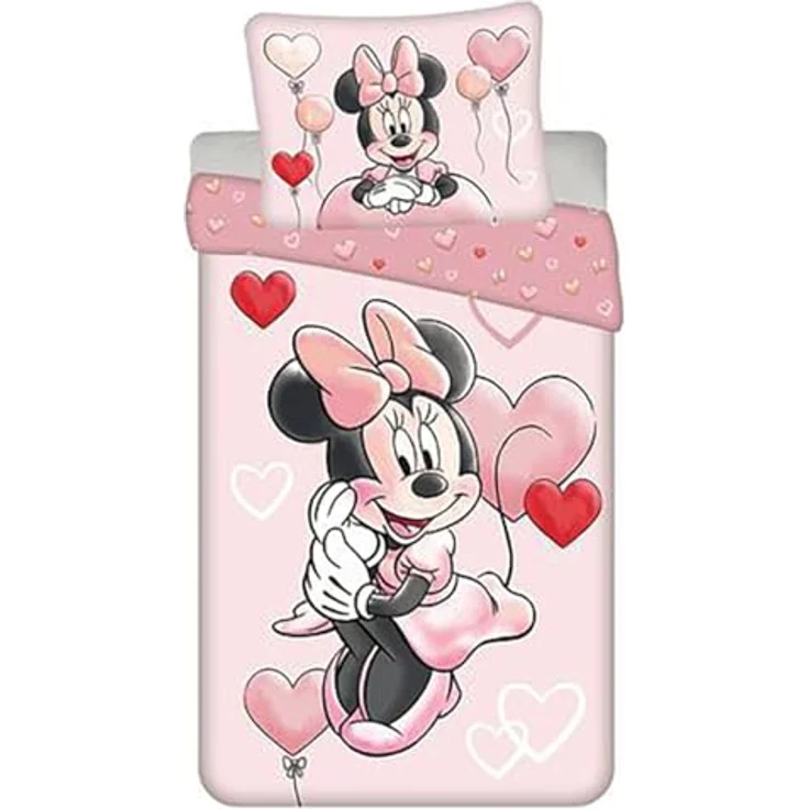 Jerry Fabrics Bettwäsche Disney Minnie Balloon, 100 % Baumwolle, Bettbezug 140 x 200 cm + Kissenbezug, blau – Bild 2