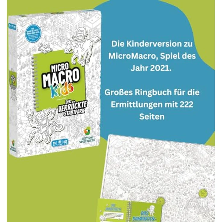 Edition Spielwiese MicroMacro Kids: Der verrückte Stadtpark, Familienspiel für 1–4 Spieler ab 6 Jahren, fördert Teamarbeit und Kreativität – Bild 4