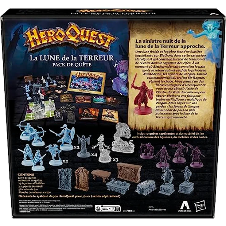 Hasbro Gaming HeroQuest - Der Mond des Schreckens Abenteuerpack, Erweiterung mit 29 Miniaturen und 10 Abenteuern, Französisch – Bild 8