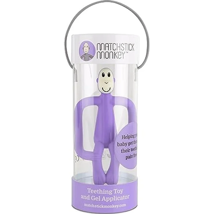 Matchstick Monkey Antimikrobieller Beißring/Zahnungshilfe/Gel-Applikator für wundes Zahnfleisch/BPA-frei/leicht zu greifen/ab 3 Monaten/Affe Original lila - Preisvergleich – Bild 4